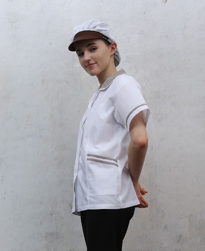 HA-93 체크카라 반팔 ((갈색체크))