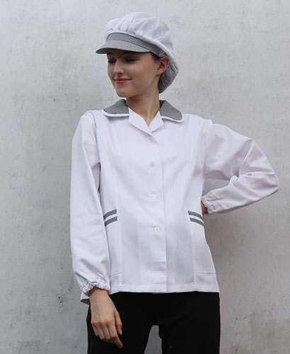 HA-49  긴팔 검정체크카라  위생복