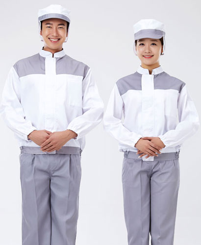 W-08-2 그레이 차이나배색 상의