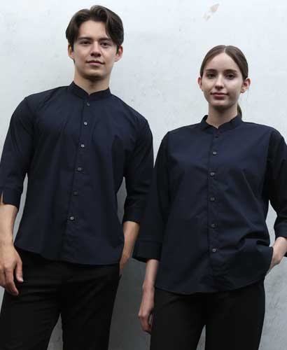 Y-726 NEW 네이비 차이나카라 칠부 셔츠  ★------------제작중