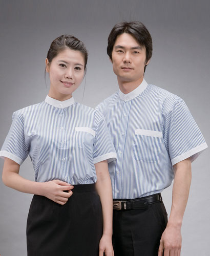 Y-82 반팔 소라줄지 백색차이나카라