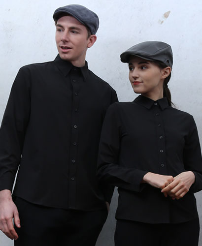 Y-908 긴팔 검정  카페셔츠 ㅡㅡㅡㅡㅡ(빅사이즈있음)