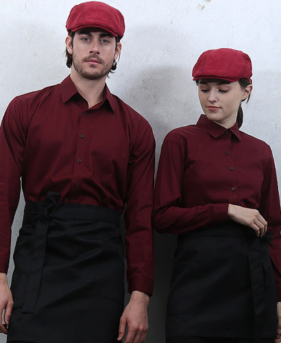 Y-909 긴팔 와인 카페셔츠