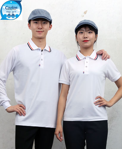 T-30 백색 쿨론3선 에리티셔츠 ㅡㅡㅡ(주머니 없음)