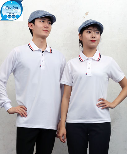 T-30 백색 쿨론3선 에리티셔츠 ㅡㅡㅡ(주머니 없음)